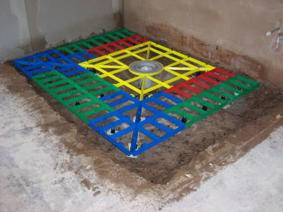 Wetroom former being fitted